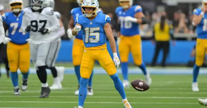 Chargers receiver Ladd McConkey misses practice because of foot injury