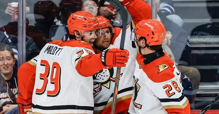 Judd Caulfield scores first NHL goal to help the Ducks beat the Jets 5-1