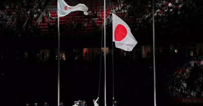 Photos show the closing ceremony of the Asian Games held in Japan