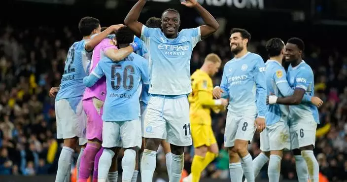 Man City wins penalty shootout to advance in English League Cup
