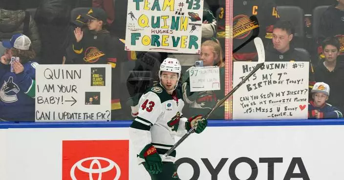 Former Canucks captain Quinn Hughes booed in Vancouver return with Wild