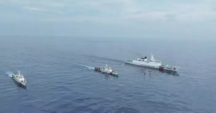 China Coast Guard conducts law enforcement patrols in waters near Ren'ai Jiao, Xianbin Jiao in South China Sea