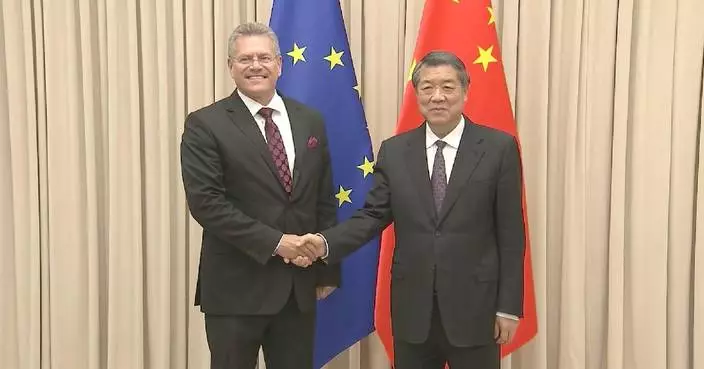 Chinese vice premier meets European commissioner for trade, economic security