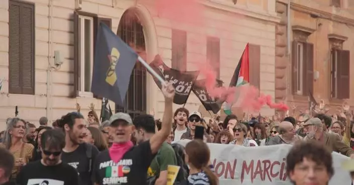 Workers, students in Rome protest over stagnant wages, soaring living costs