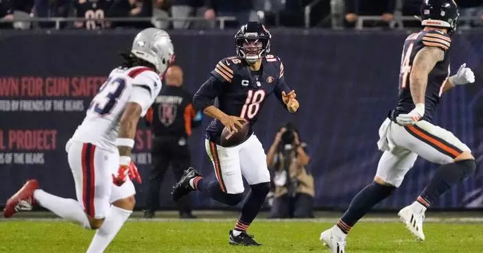 Caleb Williams throws 2 TD passes as the Bears beat Drake Maye and the Patriots 30-24