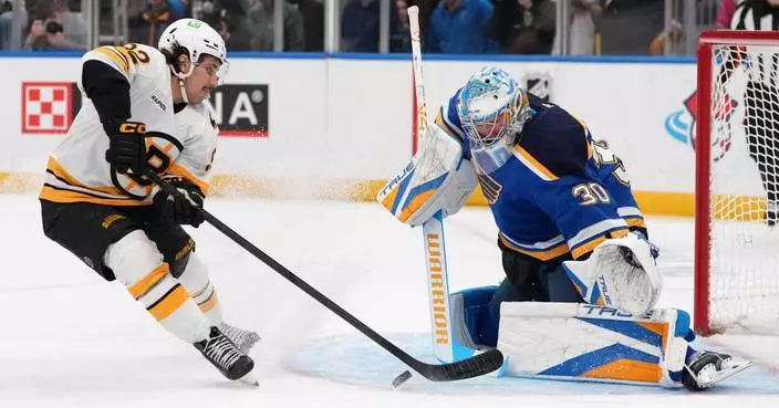 Thomas, Broberg lead Blues to 4-1 win over Bruins