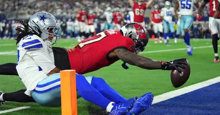Bucky Irving and rookie QB Jalon Daniels help Bucs beat sloppy Cowboys 24-16 for 1st win of season