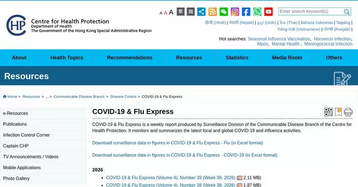 Severe Pediatric Influenza Case in Hong Kong: CHP Urges Early Vaccination and Hygiene Practices