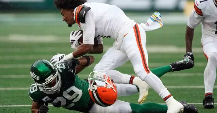 Browns rookie wide receiver KC Concepcion ruled out after helmet-to-helmet hit by Jets' Fitzpatrick