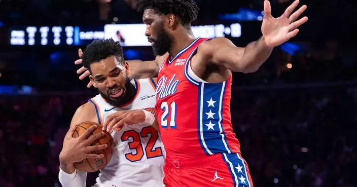 LeBron James scores 20 points to help 76ers beat champion Knicks for 2nd time this season, 98-93