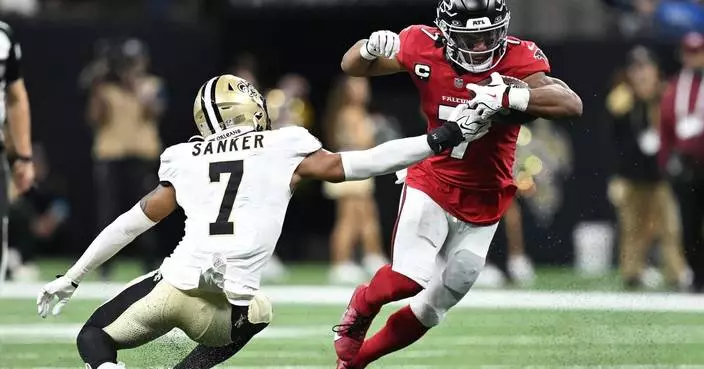 Bijan Robinson powers Falcons past Saints 45-24 on the 20th anniversary of the Superdome's reopening