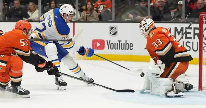 Tage Thompson has hat trick, 5 points in Sabres' 7-6 win over Ducks