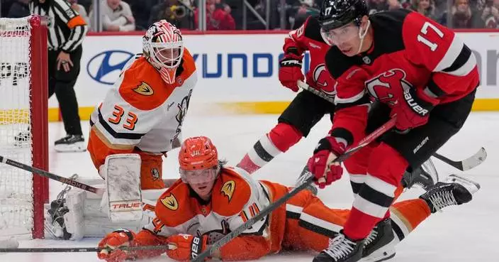 Gritsyuk and Hischier score in 1st period in the Devils' 4-1 victory over the Ducks