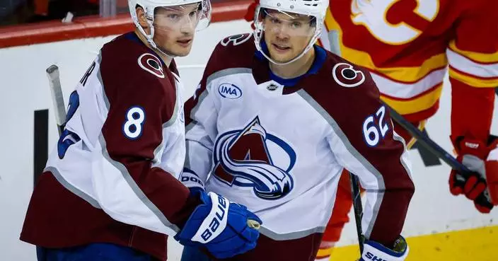 Makar has 2 goals and an assist in the Avs' 7-3 victory over the winless Flames
