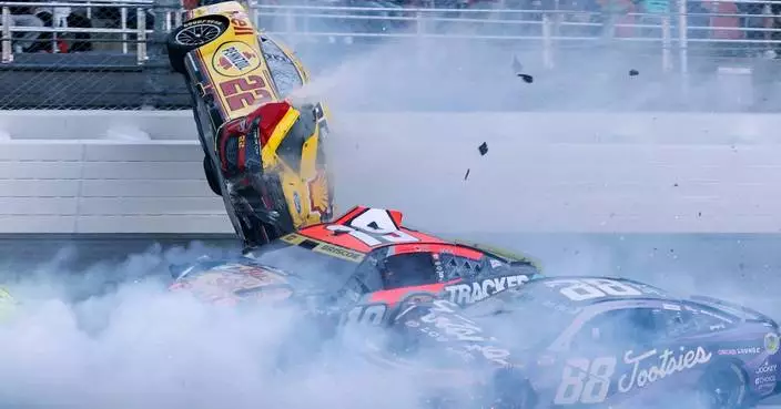 NASCAR race at Talladega stopped after Joey Logano's car goes airborne in scary 15-car wreck