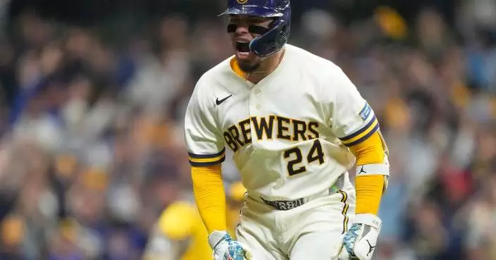 Brewers edge Padres 3-2 in NLDS opener that features bizarre play in 9th inning