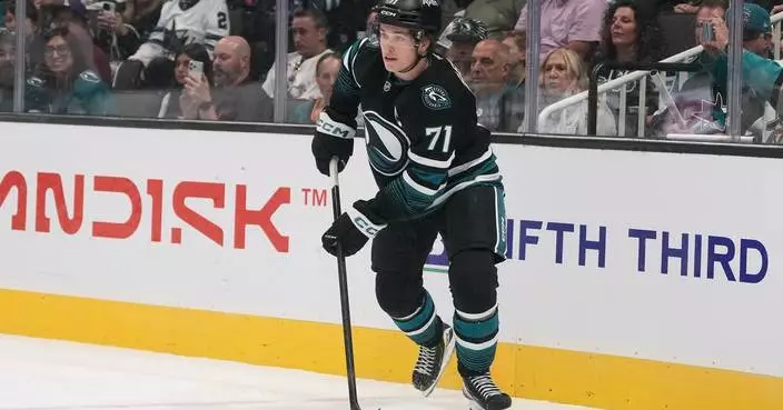 Sharks scratch captain Macklin Celebrini because of a lower-body injury