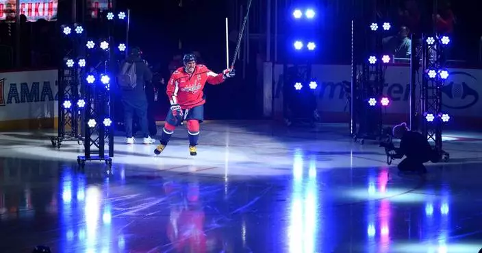 Ovechkin's sons introduce him before Washington's home opener, and the Capitals top Pittsburgh 5-3