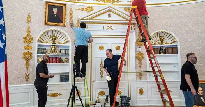 A replica Oval Office near the White House just got a new Trump makeover. Gold flourishes abound