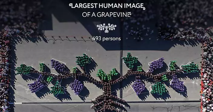 Moldova achieves GUINNESS WORLD RECORDS™ title as 493 people form world's largest human image of a grapevine