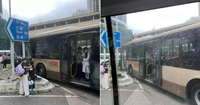 大圍九巴與私家車相撞 至少兩傷包括車長