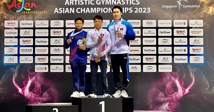 港將吳翹充在亞洲體操錦標賽勇奪男子吊環季軍