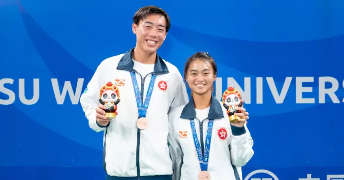 世大運網球混雙銅牌得主黃澤林及王康怡傍晚返港 盼亞運再取佳績