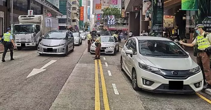 警方於西九龍進行交通黑點聯合行動 對違法行為進行執法