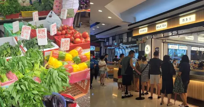 颱風蘇拉丨市面暫時平靜食肆要排隊 街市菜價小漲