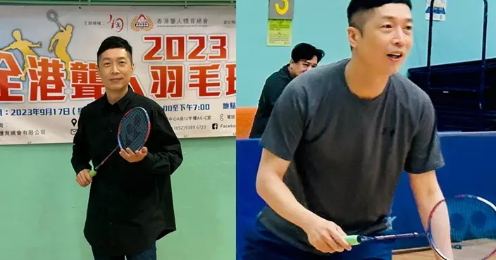 馬浚偉擔任「2023 全港聾人羽毛球錦標賽」頒獎嘉賓  親民落場與聾人羽毛球運動員切磋