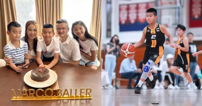 曹敏莉PO成長片段賀二仔生日 10歲Marco自幼愛籃球技術高