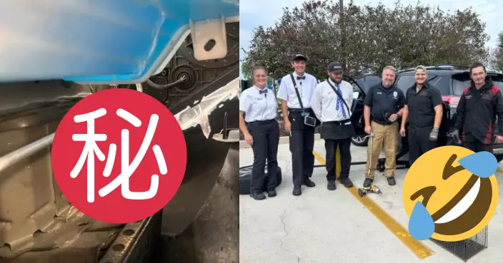 洗車員工驚見「肥胖萌獸」被卡車底保險桿 可愛救援過程曝光