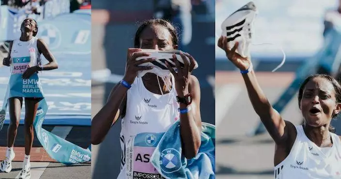 長跑女將刷新女子馬拉松世界記錄逾2分鐘 脫「呢個品牌戰鞋」親吻