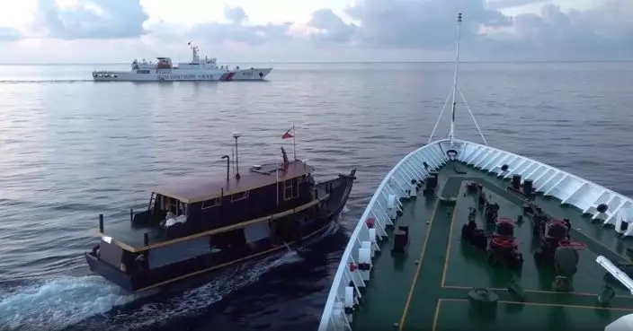 中國海警發布影片 指菲船危險接近中方船隻致擦碰