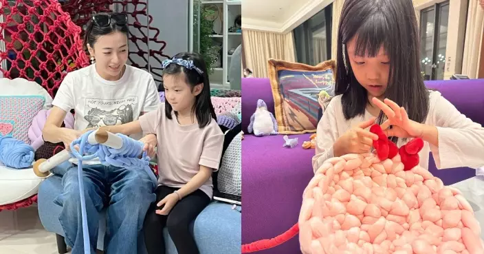甘比傳授鈎織手藝予細女 5歲劉秀兒手勢純熟成功為愛貓織安樂窩