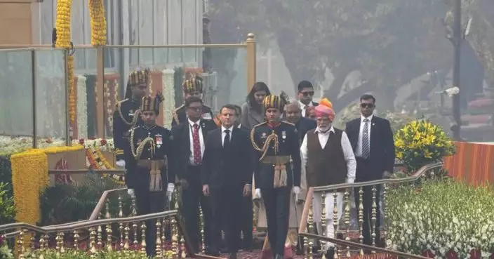 印度國慶閱兵儀式　法國總統馬克龍出席