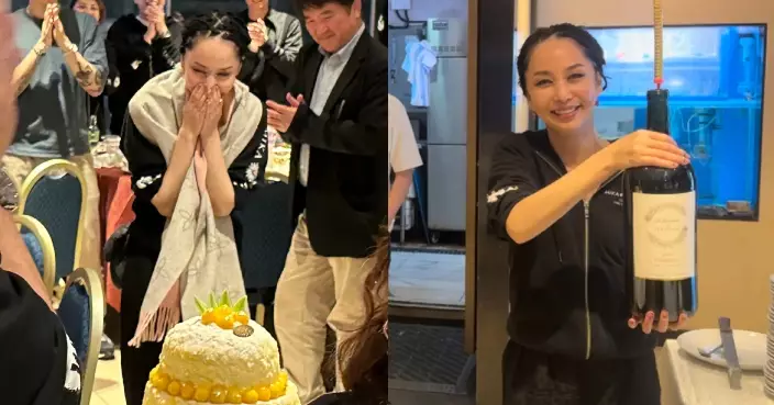 亞博完騷拉隊拆蟹慶功 中島美嘉獲巨型蛋糕巨型紅酒預祝生日