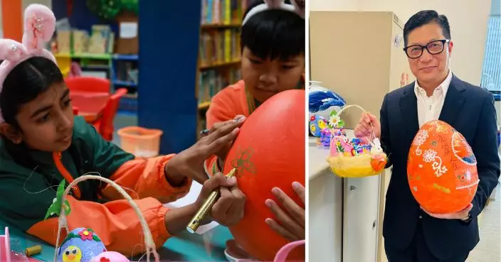 非華語學童送手繪彩蛋 鄧炳強收復活節驚喜禮物