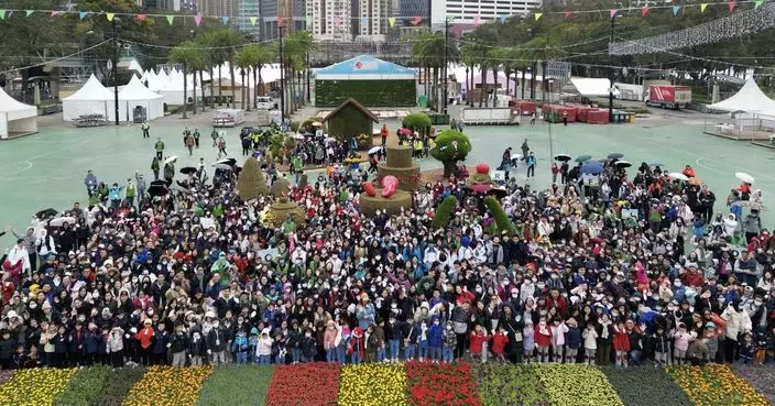 逾千學生鑲嵌花壇「糖果屋」 月中維園花展展出