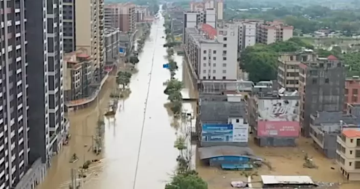 廣東省暴雨持續引致多地水災 百年一遇洪峰料周一到達