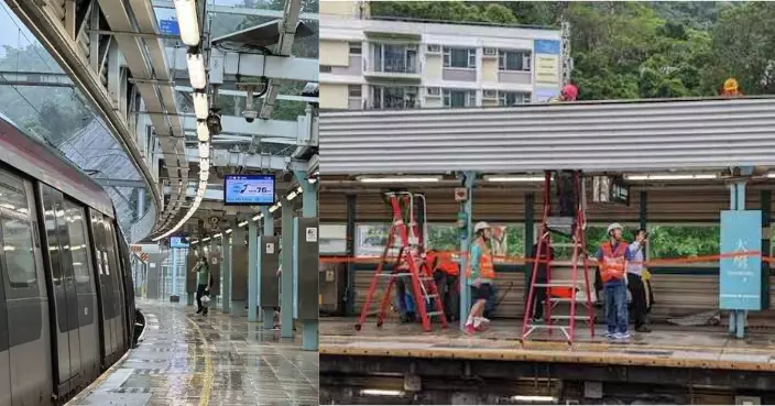大學站月台上蓋被風吹脫事故 港鐵﹕ 審慎起見作緊急維修