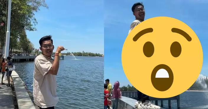 企「噴水雕像」前扮屙尿！柬埔寨網紅惡搞新地標引公憤遭警方約談