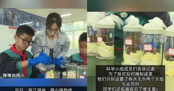 浙江小學生研「低鹽低防腐劑」新醃鹹菜方法 獲大賽一等獎