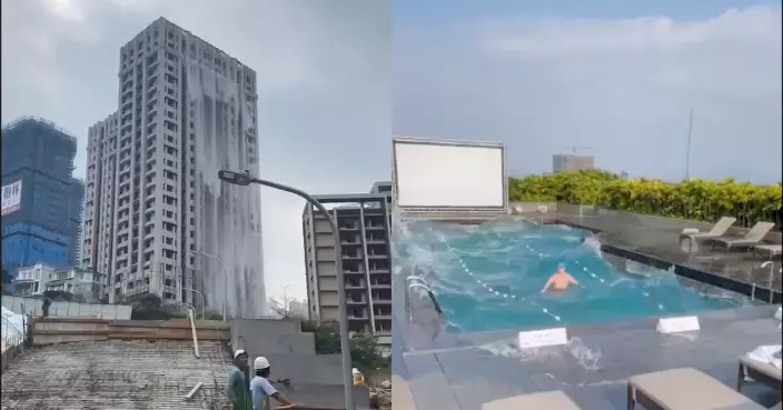 花蓮大地震︱台北酒店泳池現巨浪化身「海嘯池」 淡水高樓瞬間變瀑布
