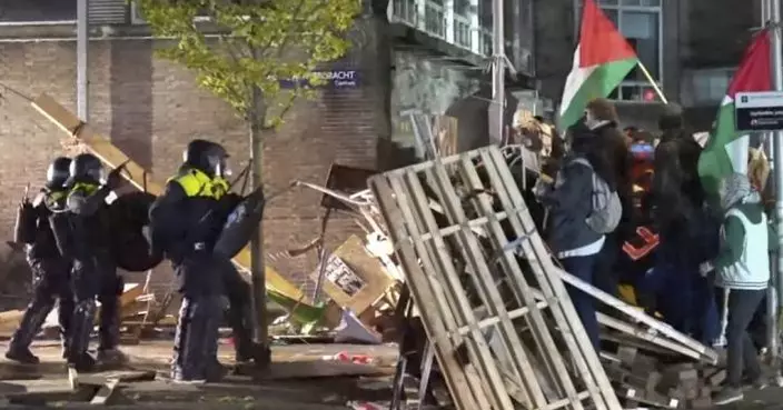 荷蘭有大學反戰示威爆衝突 警方清場拘逾百人
