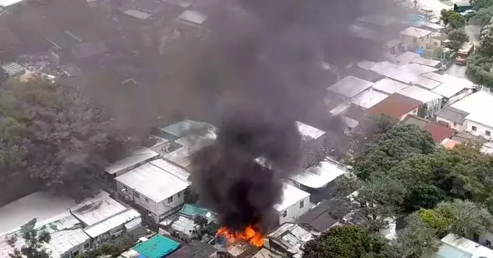 粉嶺靈山村村屋發生火警 火勢猛烈十多名居民要疏散