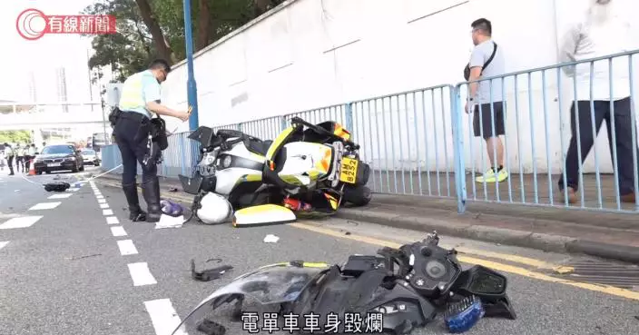 觀塘道警察電單車撞私家車　交通警受傷倒地一度昏迷