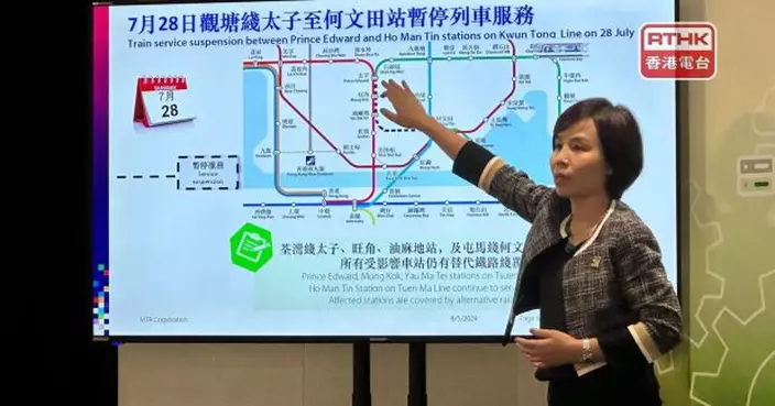港鐵7月28日觀塘綫太子至何文田站暫停列車服務