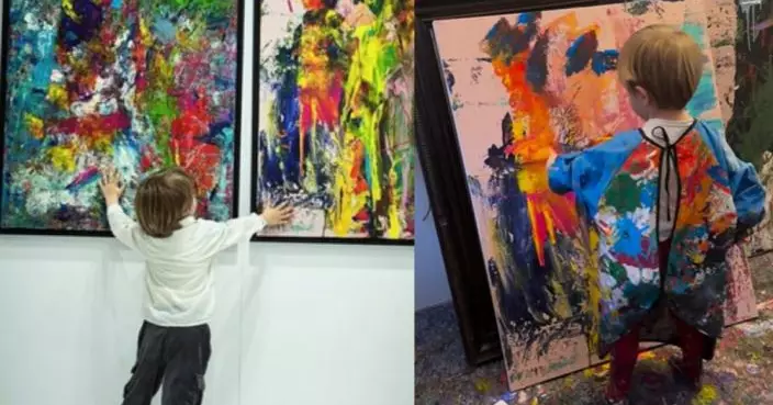 用色大膽抽象融合動物！德國2歲「迷你畢加索」作品賣到5萬1張