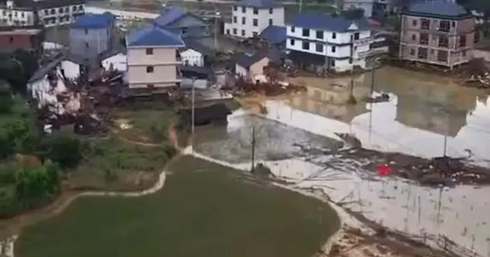 廣西板欖鎮山洪暴發導致63間房屋倒塌 暫無人傷亡